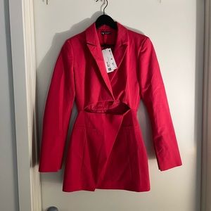 Zara red blazer dress